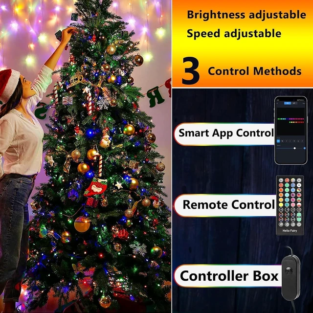 Alt view image 5 of 7 - iBaycon 66FT 200 LED RGB Smart Christmas Lights Outdoor Color Changing