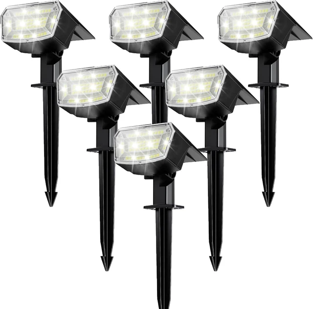 Main image of TECKNET Solar Spot Lights Outdoor Waterproof, 59 LEDs, Cool White, 6 Pack