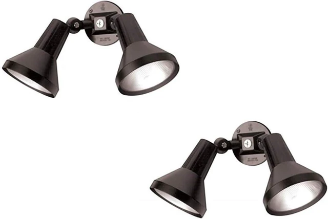 Main image of Ciata 15" Outdoor Security Flood Light 2 Head with Heavy Duty Cast Aluminum Body 150W PAR38 Weather Proof Black Finish (2 Pack)