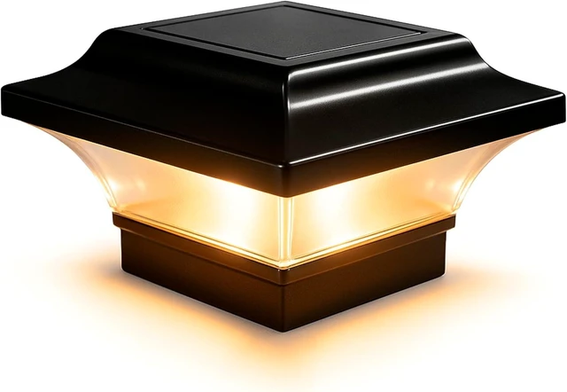 Main image of Classy Caps 2x2 Imperial Solar Post Cap - Fits 2"x2", 2.25"x2.25", & 2.5"x2.5" Deck & Fence Posts - Black Cast Aluminum - Warm/Cool Light Color Modes