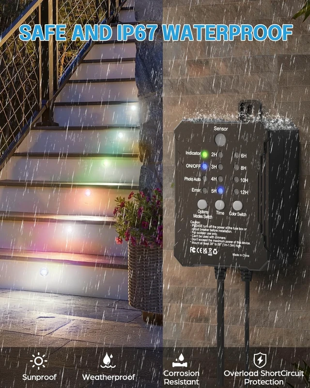Alt view image 5 of 7 - HIBOITEC RGB Deck Lights Recessed Kit with Low Voltage Transformer 10 Packs