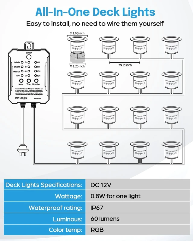 Alt view image 6 of 7 - HIBOITEC RGB Deck Lights Recessed Kit with Low Voltage Transformer 10 Packs