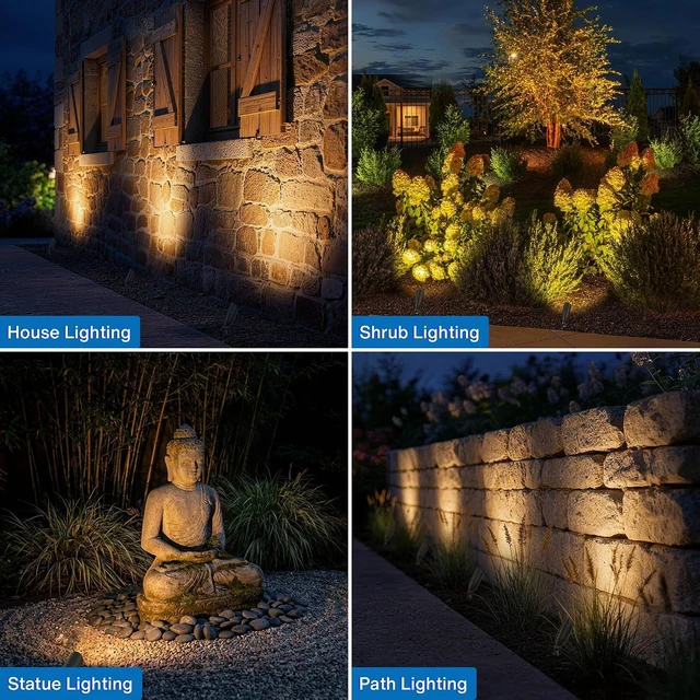 Alt view image 7 of 7 - SUNVIE Solid Brass Low Voltage Landscape Lighting 12V Heavy Duty Outdoor Landscape Spotlights Waterproof without Bulb, Garden Lights Wired Classic Bronze Spot Light Fixture for Yard Tree, 4 Pack