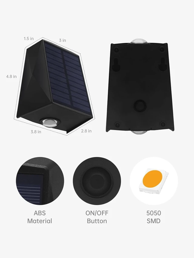 Alt view image 5 of 7 - Solar Wall Lights Outdoor Up Down Waterproof Dusk to Dawn for House, Garage