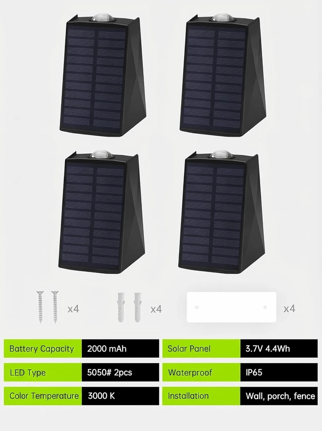 Alt view image 6 of 7 - Solar Wall Lights Outdoor Up Down Waterproof Dusk to Dawn for House, Garage