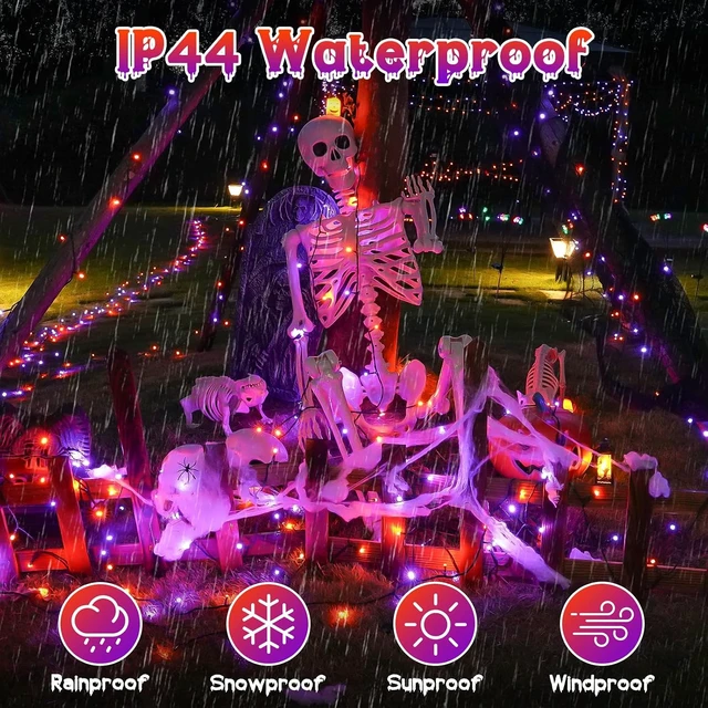 Alt view image 4 of 7 - OZS Connectable 2-Pack 164Ft 400LED Halloween String Lights, Purple&Orange