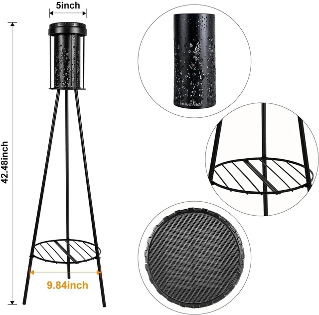Alt view image 5 of 7 - Solar Floor Lamp Outdoor Waterproof 2 Pack, Hummingbird Projection, RGB 5 Modes & 3000K Warm White, USB-C Charging, IP44, Metal Plant Stand for Patio Porch Garden Deck Yard Walkway Decor
