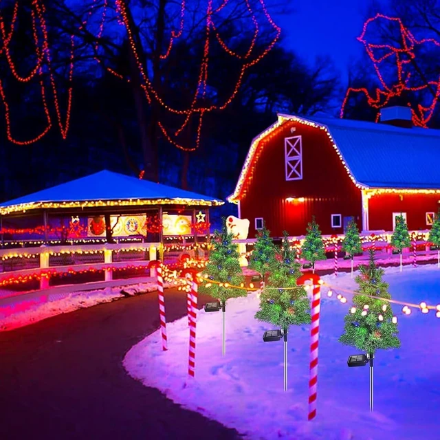 Alt view image 6 of 7 - 6PCS Solar Christmas Tree Garden Stake Lights Waterproof Christmas Decorations Tree Lights Outdoor Xmas Tree Light Christmas décor Pathway Lights Patio Yard6PCS
