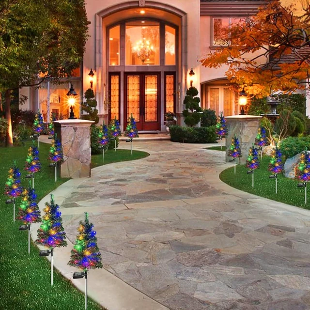 Alt view image 7 of 7 - 6PCS Solar Christmas Tree Garden Stake Lights Waterproof Christmas Decorations Tree Lights Outdoor Xmas Tree Light Christmas décor Pathway Lights Patio Yard6PCS