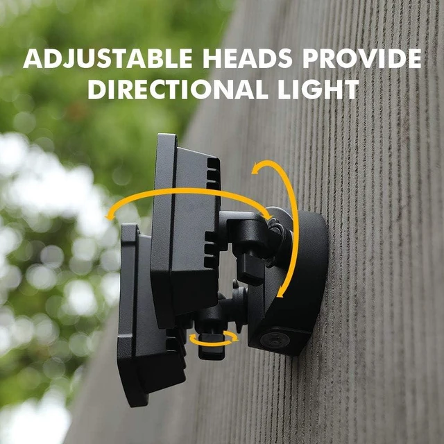 Alt view image 6 of 7 - LUTEC LED 3500 Lumen 32W 5000K Integrated Dual-Head Floodlight Outdoor Dusk to Dawn Waterproof Exterior Security Wall Light for Patio Garden Yard
