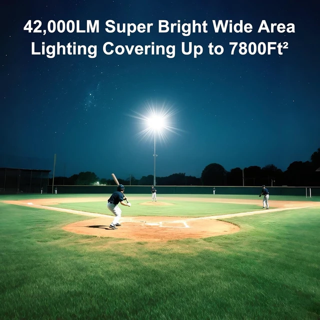 Alt view image 2 of 7 - Kekeou 300W LED Stadium Lights 42000LM Outdoor Flood Lighting 6500K
