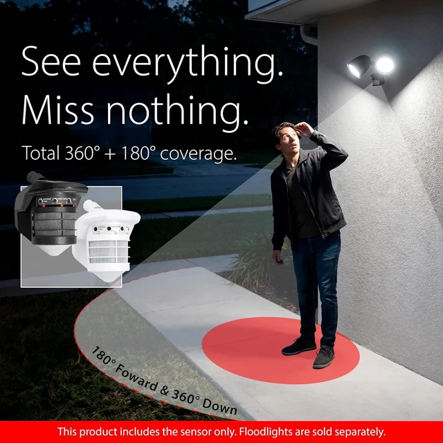 Main image of RAB Lighting STL360W Outdoor Motion Sensor Light Control 360 Degree Plus 180 Detection Directly Below, Dusk to Dawn Photocell, Evening Timer, 6000V Surge, Hardwired 120V Commercial Grade, White