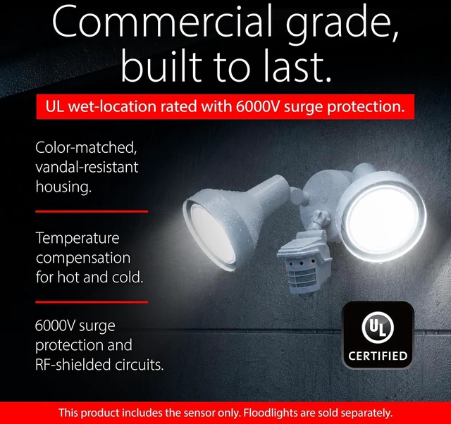 Alt view image 5 of 6 - RAB Lighting STL360W Outdoor Motion Sensor Light Control 360 Degree Plus 180 Detection Directly Below, Dusk to Dawn Photocell, Evening Timer, 6000V Surge, Hardwired 120V Commercial Grade, White