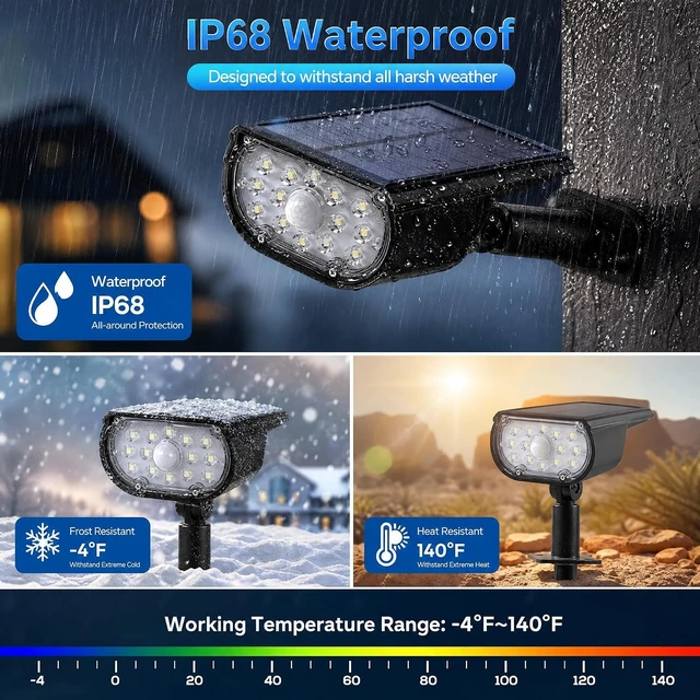 Alt view image 2 of 7 - Dazzle Bright Solar Spot Lights Outdoor, Waterproof Spotlights