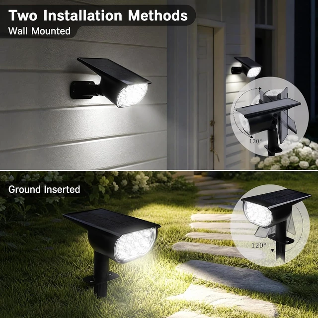 Alt view image 4 of 7 - Dazzle Bright Solar Spot Lights Outdoor, Waterproof Spotlights