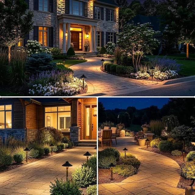 Alt view image 7 of 7 - SUNVIE 4-Pack 6" Low Voltage Pathway Lights 3W Aluminum 3000K Black