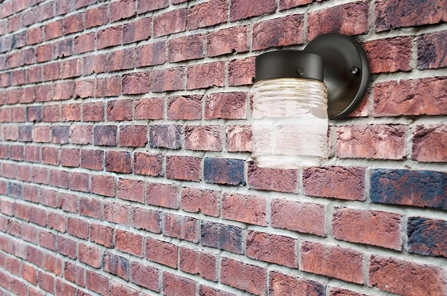 Alt view image 5 of 7 - Design House 587246 Jelly Jar Indoor/Outdoor Integrated LED Wall Light, Black