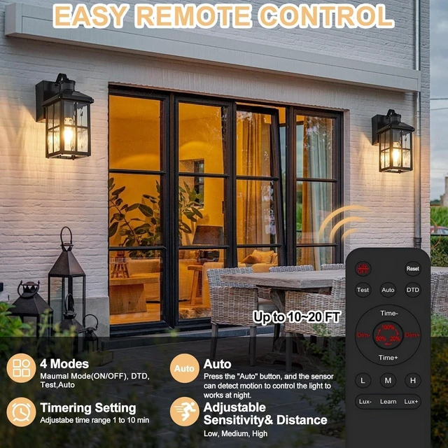 Alt view image 2 of 7 - Porch Lights with GFCI Outlet with Remote