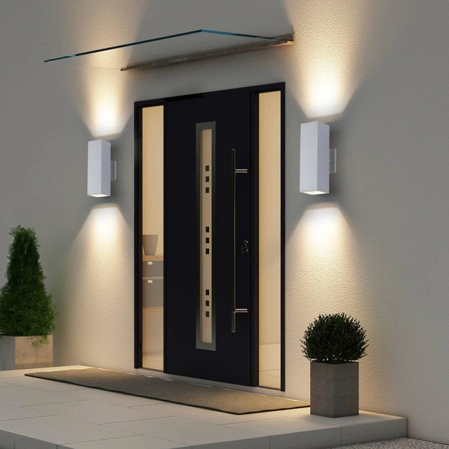 Alt view image 4 of 6 - Cerdeco 13" White Square Modern Outdoor Wall Light Exterior Wall Sconce