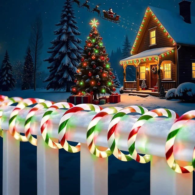 Main image of Toodour Christmas Candy Cane Lights, 50ft 360 LED Candy Cane Rope Lights Outdoor with 8 Modes, Connectable, Timer, Waterproof Red White Green Christmas Light for Garden Patio Bedroom Party Xmas Decor