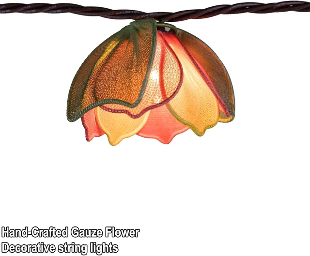 Alt view image 2 of 7 - TWINKVILLA Decorative String Lights Plug in with 10 Bulbs, Flower Garland Fairy Lights Connectable Weatherproof Outdoor Indoor for Wedding Garden Pergola Bedroom Porch Floral Home Decor (Multicolor)