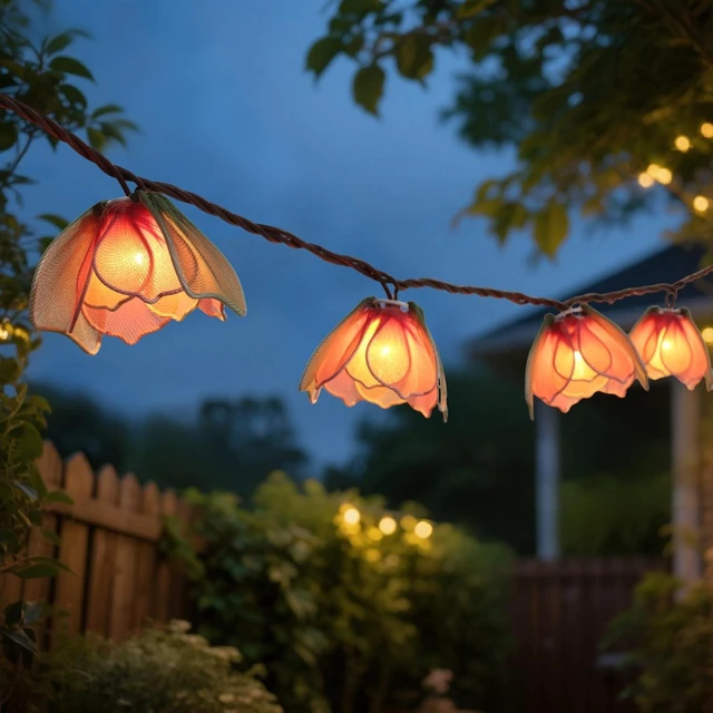 Main image of TWINKVILLA Decorative String Lights Plug in with 10 Bulbs, Flower Garland Fairy Lights Connectable Weatherproof Outdoor Indoor for Wedding Garden Pergola Bedroom Porch Floral Home Decor (Multicolor)