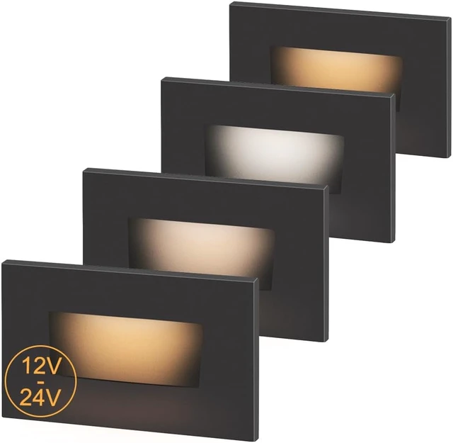 Main image of kadision 12V-24V AC/DC Low-Voltage LED Step Lights, 3CCT, 4-Pack