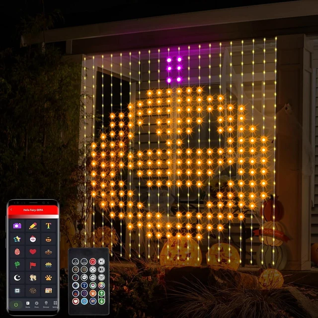 Main image of Smart Curtain Lights Plug in 400 LED Curtain Fairy Lights with App & Remote