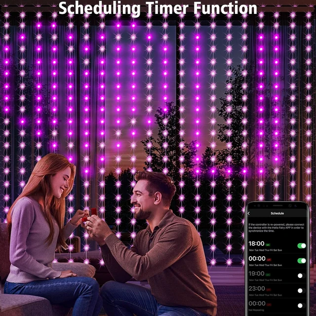 Alt view image 3 of 7 - Smart Curtain Lights Plug in 400 LED Curtain Fairy Lights with App & Remote