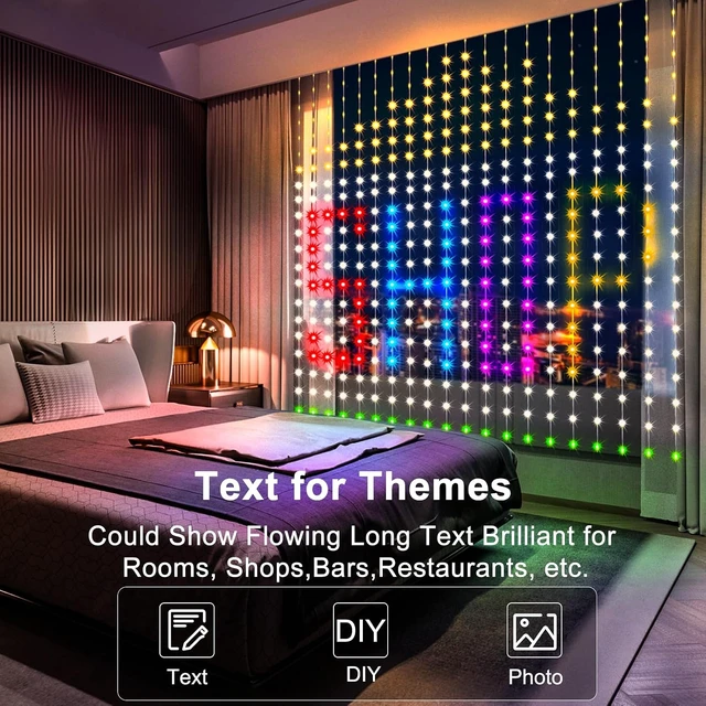 Alt view image 4 of 7 - Smart Curtain Lights Plug in 400 LED Curtain Fairy Lights with App & Remote