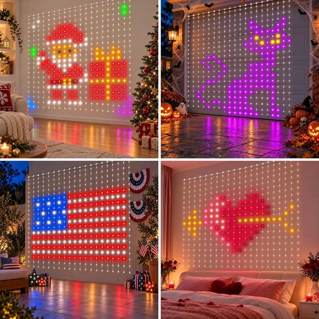 Alt view image 5 of 7 - Smart Curtain Lights Plug in 400 LED Curtain Fairy Lights with App & Remote