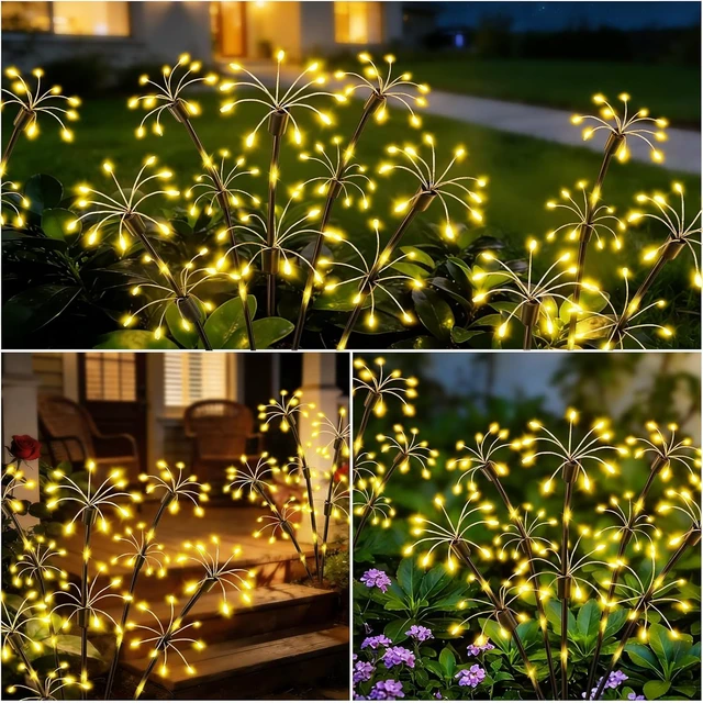 Alt view image 5 of 7 - Solar Garden Lights Outdoor, 4 Pack 2-Layer Swaying Fairy Firework Lights