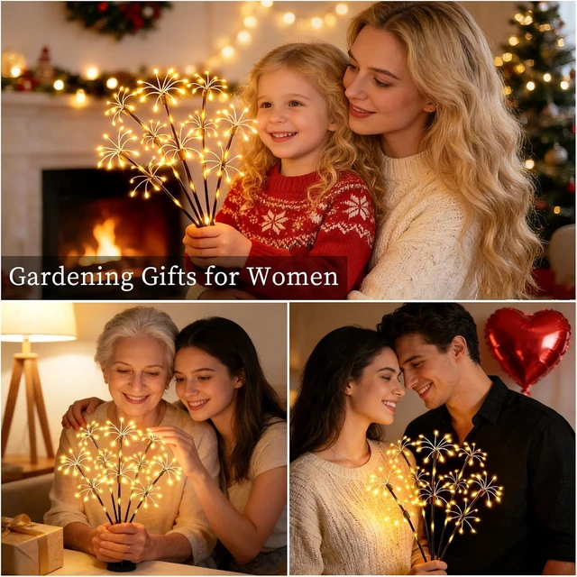 Alt view image 7 of 7 - Solar Garden Lights Outdoor, 4 Pack 2-Layer Swaying Fairy Firework Lights