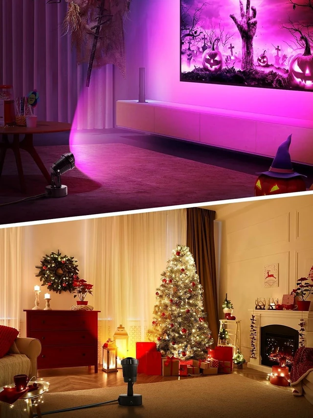 Alt view image 6 of 6 - ZUCKEO 10W LED Spot Lights Indoor RGBW Color Changing Uplighting Indoor with Remote, 120V Christmas Spotlight Up Lights Plug in, Accent Landscape Lighting with Switch for House Halloween Decor(1Pack)