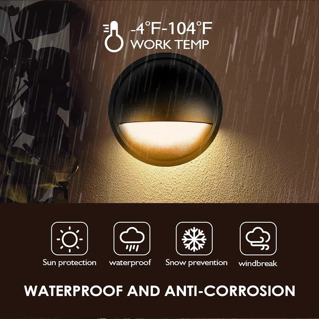 Alt view image 3 of 7 - LED Low Voltage Deck Lights Outdoor Waterproof,6-Pack 3CCT Deck Lighting Fixtures Landscape Step,3W,12V-24V AC/DC Die-cast Aluminum Housing Fence Lamp Wired 2700K/3500K/5000K (Black)
