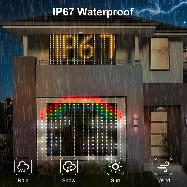 Alt view image 6 of 7 - Smart Curtain Lights Plug in 400 LED Curtain Fairy Lights with App & Remote