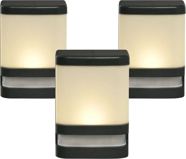 Main image of Xodus Battery Operated LED Deck & Stair Light, Motion Sensor, Black, 3 Pack