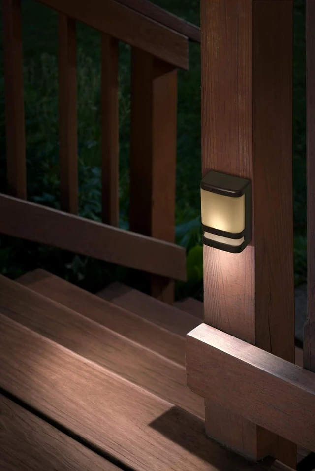 Alt view image 4 of 5 - Xodus Battery Operated LED Deck & Stair Light, Motion Sensor, Black, 3 Pack
