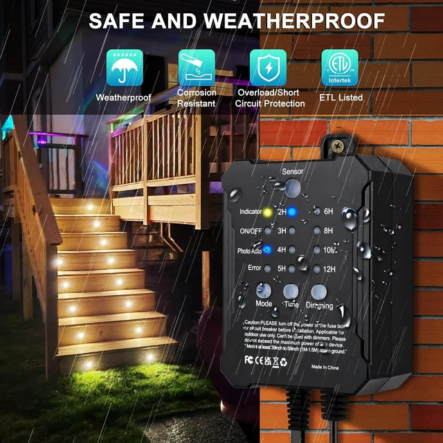 Alt view image 6 of 7 - SMY Lighting Dimmable LED Deck Lights with Timer and Photocell Sensor and Protecting Shell 32mm,20Pack Outdoor LED Smart Deck Lighting IP67 Waterproof for Garden,Yard Stair, Patio, Floor Decoration