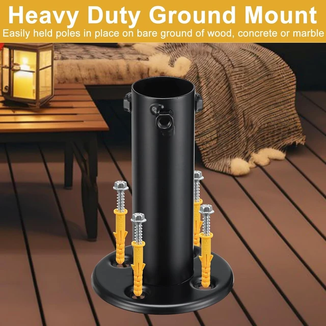 Alt view image 2 of 7 - String Light Poles for Outside Deck 2 Pack 8FTHeavy Duty Metal Garden Outdoor Light Poles for Solar String Light Bulbs Hanging Kit for Yard Garden Fence Post Deck Party Wedding