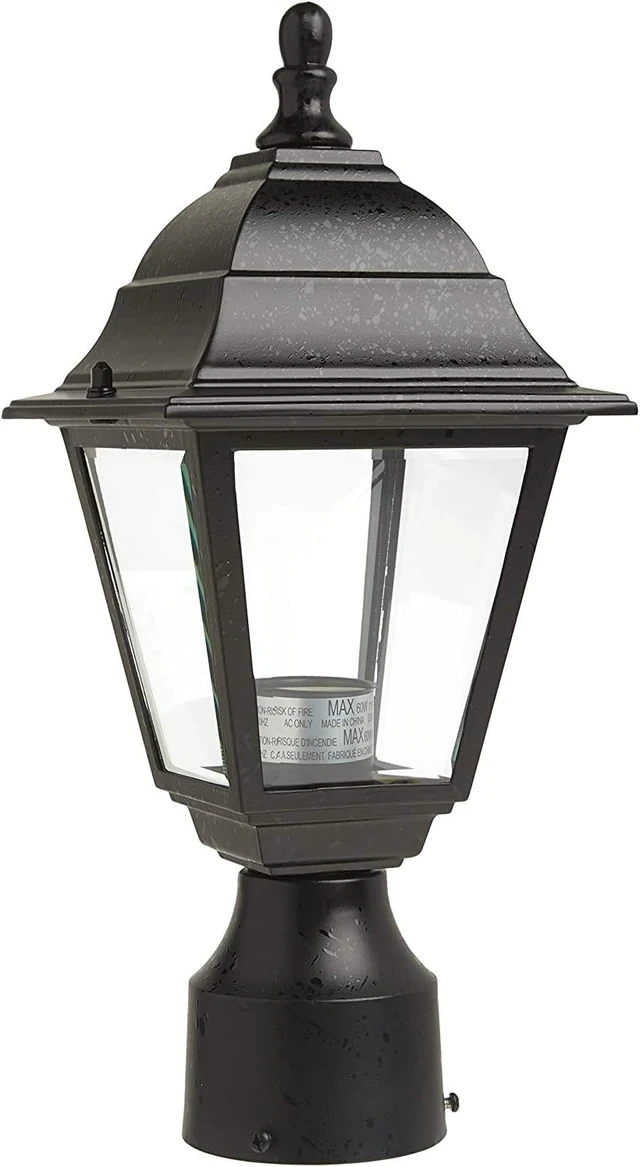 Alt view image 2 of 6 - Nuvo 60/548, Outdoor Outdoor Post Lantern Light Fixture, Clear Glass, Black