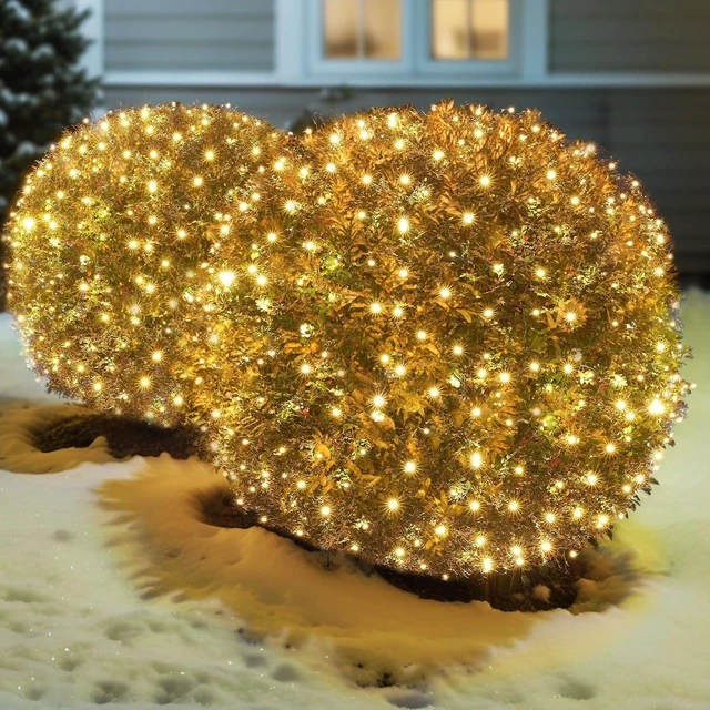 Main image of Led Christmas Net Lights Outdoor Christmas Bushes Lights 120Led 6ftx5ft, 5mm Wide Angle Led Outdoor Indoor Mesh Net Lighting for Xmas Holiday, Garden, Lawn, Shrub, Tree, Bushes Decorations(WarmWhite)