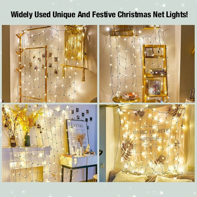 Alt view image 2 of 7 - Led Christmas Net Lights Outdoor Christmas Bushes Lights 120Led 6ftx5ft, 5mm Wide Angle Led Outdoor Indoor Mesh Net Lighting for Xmas Holiday, Garden, Lawn, Shrub, Tree, Bushes Decorations(WarmWhite)