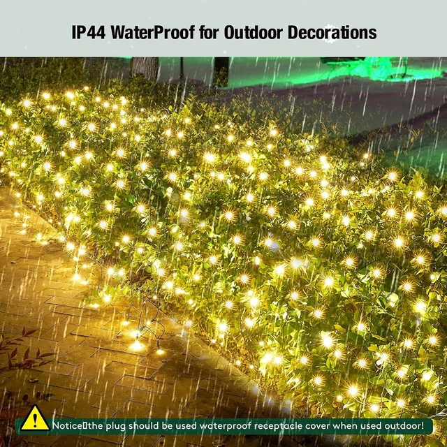 Alt view image 3 of 7 - Led Christmas Net Lights Outdoor Christmas Bushes Lights 120Led 6ftx5ft, 5mm Wide Angle Led Outdoor Indoor Mesh Net Lighting for Xmas Holiday, Garden, Lawn, Shrub, Tree, Bushes Decorations(WarmWhite)