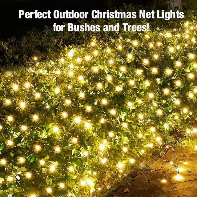 Alt view image 5 of 7 - Led Christmas Net Lights Outdoor Christmas Bushes Lights 120Led 6ftx5ft, 5mm Wide Angle Led Outdoor Indoor Mesh Net Lighting for Xmas Holiday, Garden, Lawn, Shrub, Tree, Bushes Decorations(WarmWhite)