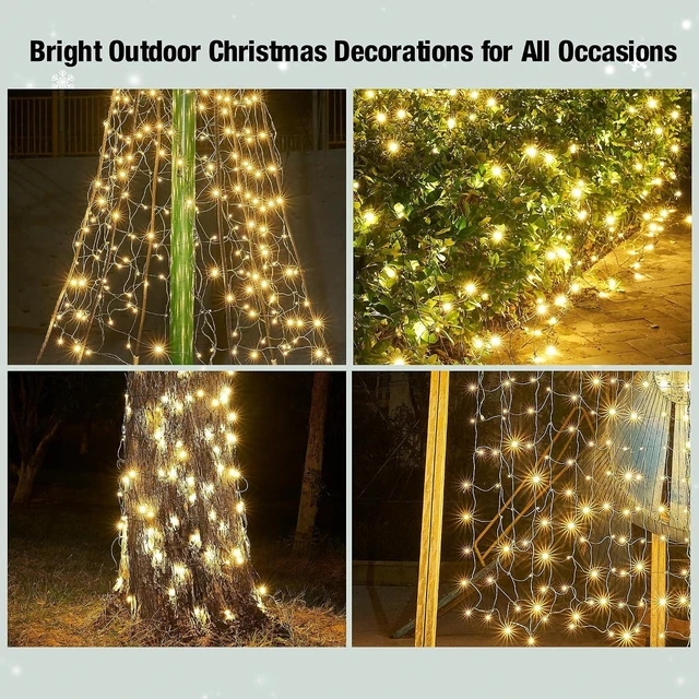 Alt view image 6 of 7 - Led Christmas Net Lights Outdoor Christmas Bushes Lights 120Led 6ftx5ft, 5mm Wide Angle Led Outdoor Indoor Mesh Net Lighting for Xmas Holiday, Garden, Lawn, Shrub, Tree, Bushes Decorations(WarmWhite)