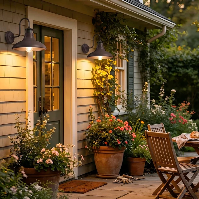 Alt view image 3 of 7 - 2-Pack Gooseneck Outdoor Wall Barn Lights,Dusk to Dawn Motion Sensor Sconce