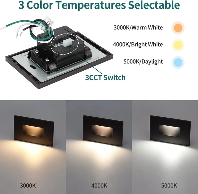 Alt view image 2 of 7 - kadision 120V Dimmable LED Step Lights, 3000K/4000K/5000K, 4-Pack