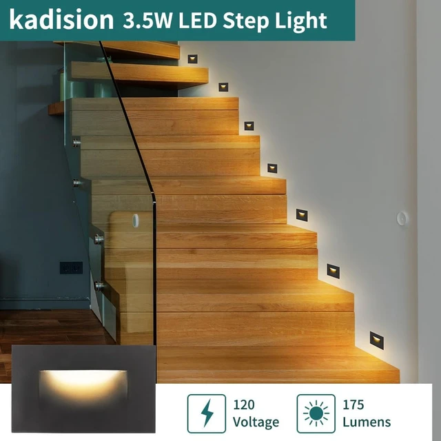 Alt view image 3 of 7 - kadision 120V Dimmable LED Step Lights, 3000K/4000K/5000K, 4-Pack