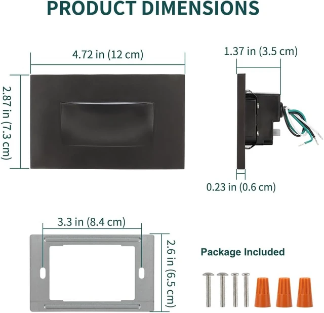 Alt view image 5 of 7 - kadision 120V Dimmable LED Step Lights, 3000K/4000K/5000K, 4-Pack